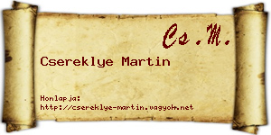 Csereklye Martin névjegykártya