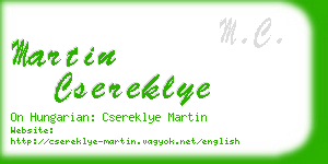 martin csereklye business card